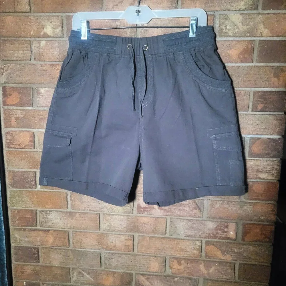 Women's Dark Gray 4-packet Cargo Comfort Waist Shorts - Size L